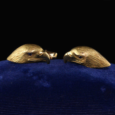 Deacon and Francis Vintage Estate 18K Yellow Gold Eagle Cufflinks