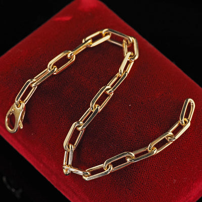 Vintage Cartier Santos de Cartier 18K Yellow Gold Paperclip Chain Bracelet