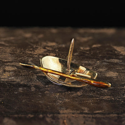 Vintage Tiffany Shlumberger 14K/18K Gold Enamel Jockey Cufflink Tie Stud Set