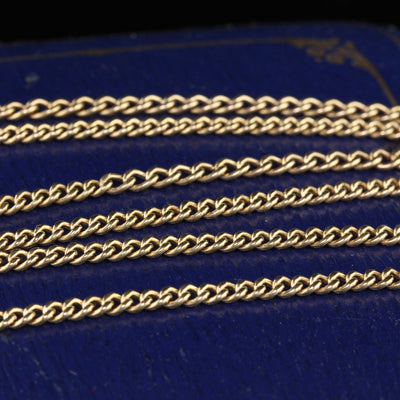 Antique Art Deco 14K Yellow Gold Link Chain Long Necklace