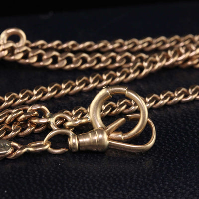 Antique Art Deco 14K Rose Gold Curb Link T Link Chain - 17 inches