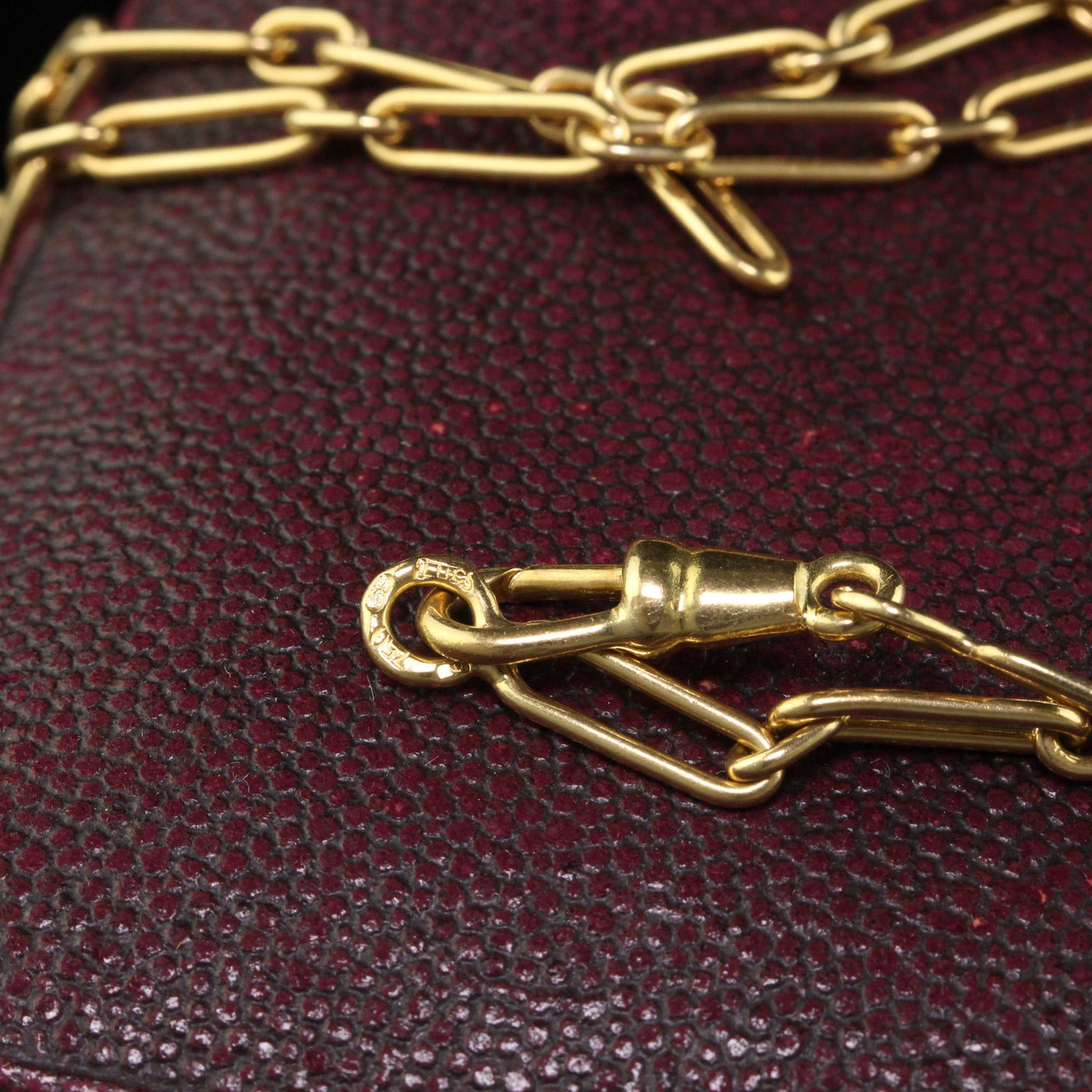 Vintage Estate French 18K Yellow Gold Paperclip Link Chain - 24.5 inches