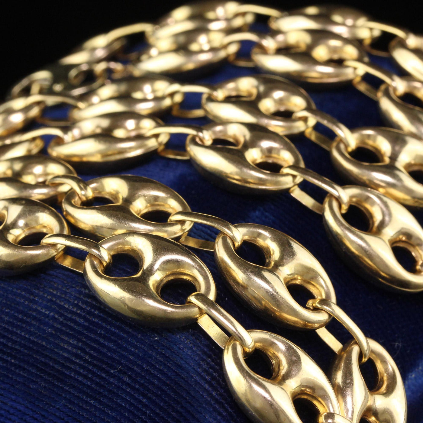 Vintage Retro 10K Yellow Gold Mariners Link Wide Chain - 27 inches