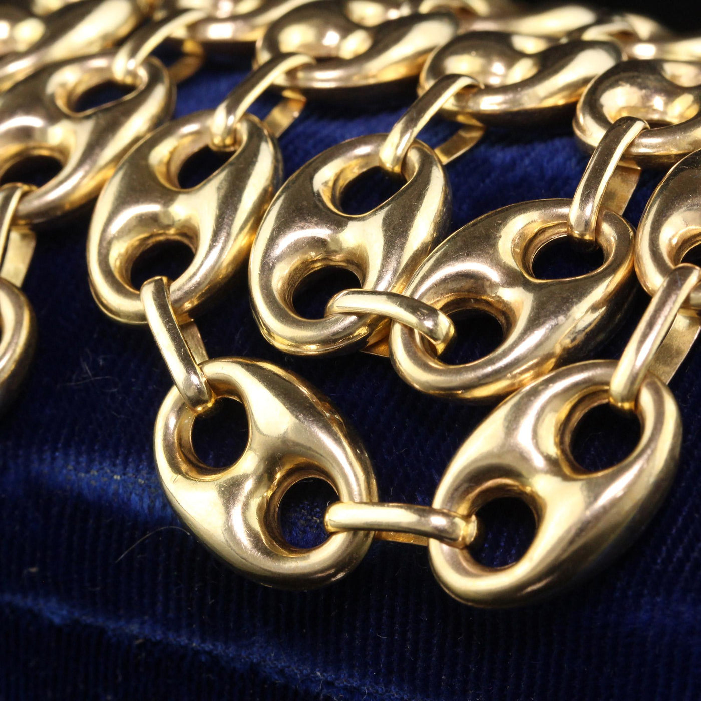 Vintage Retro 10K Yellow Gold Mariners Link Wide Chain - 27 inches