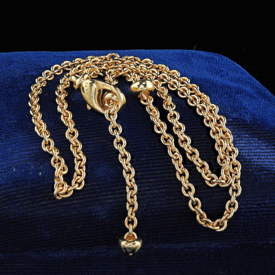 Vintage Estate Bvlgari 18K Yellow Gold Cable Link Necklace Chain - 19.5 inches