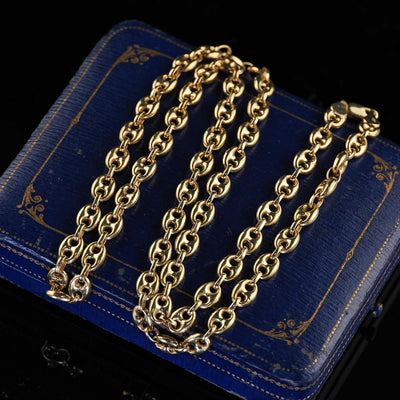 Vintage Estate 14K Yellow Gold Mariners Link Necklace - 24 inches