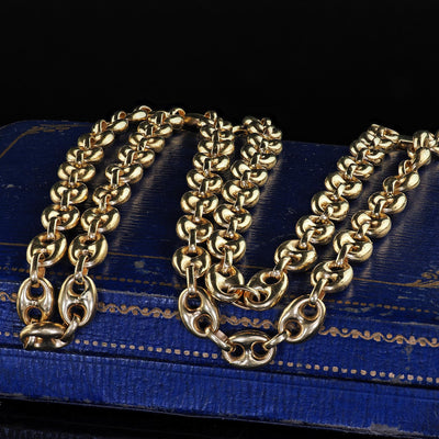 Vintage Estate 14K Yellow Gold Mariners Link Necklace - 24 inches