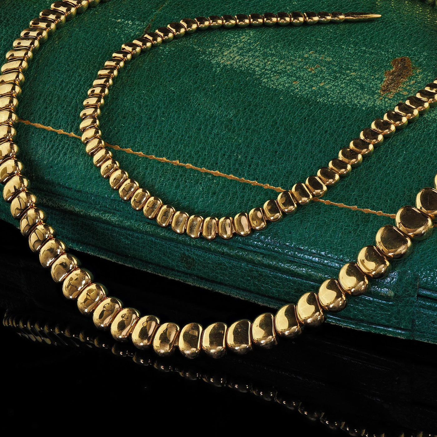 Estate Tiffany and Co Elsa Peretti 18K Yellow Gold Snake Necklace - 27.5 inches