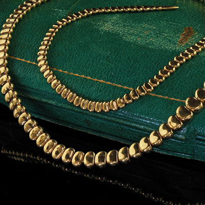 Estate Tiffany and Co Elsa Peretti 18K Yellow Gold Snake Necklace - 27.5 inches