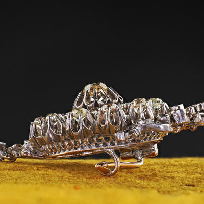 Antique Victorian Silver and 14K Gold Old Mine Diamond Pin and Pendant