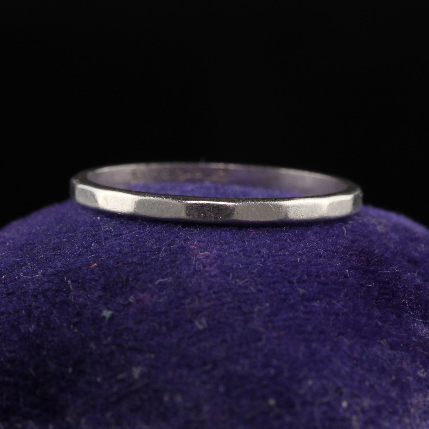 Antique Art Deco Platinum Geometric Pattern Wedding Band - Size 6