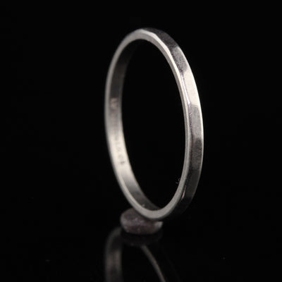 Antique Art Deco Platinum Geometric Pattern Wedding Band - Size 6