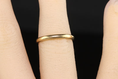 Antique Art Deco 14K Yellow Gold Classic Plain Wedding Band - Size 5 1/2