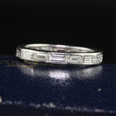Antique Art Deco Tiffany and Co Baguette Diamond Wedding Band - Size 6