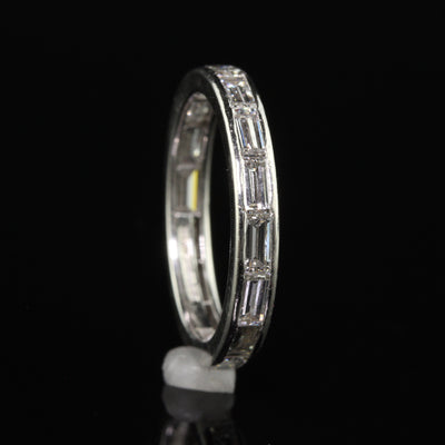 Antique Art Deco Tiffany and Co Baguette Diamond Wedding Band - Size 6