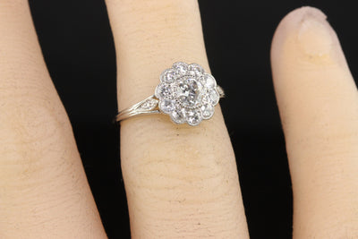 Antique Edwardian Tiffany and Co Platinum Old Euro Diamond Engagement Ring