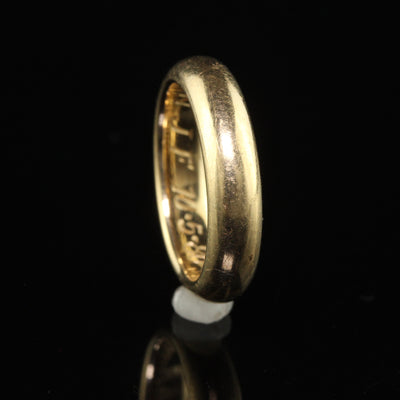 Vintage Tiffany and Co 14K Yellow Gold Classic Wedding Band - Size 4 1/2
