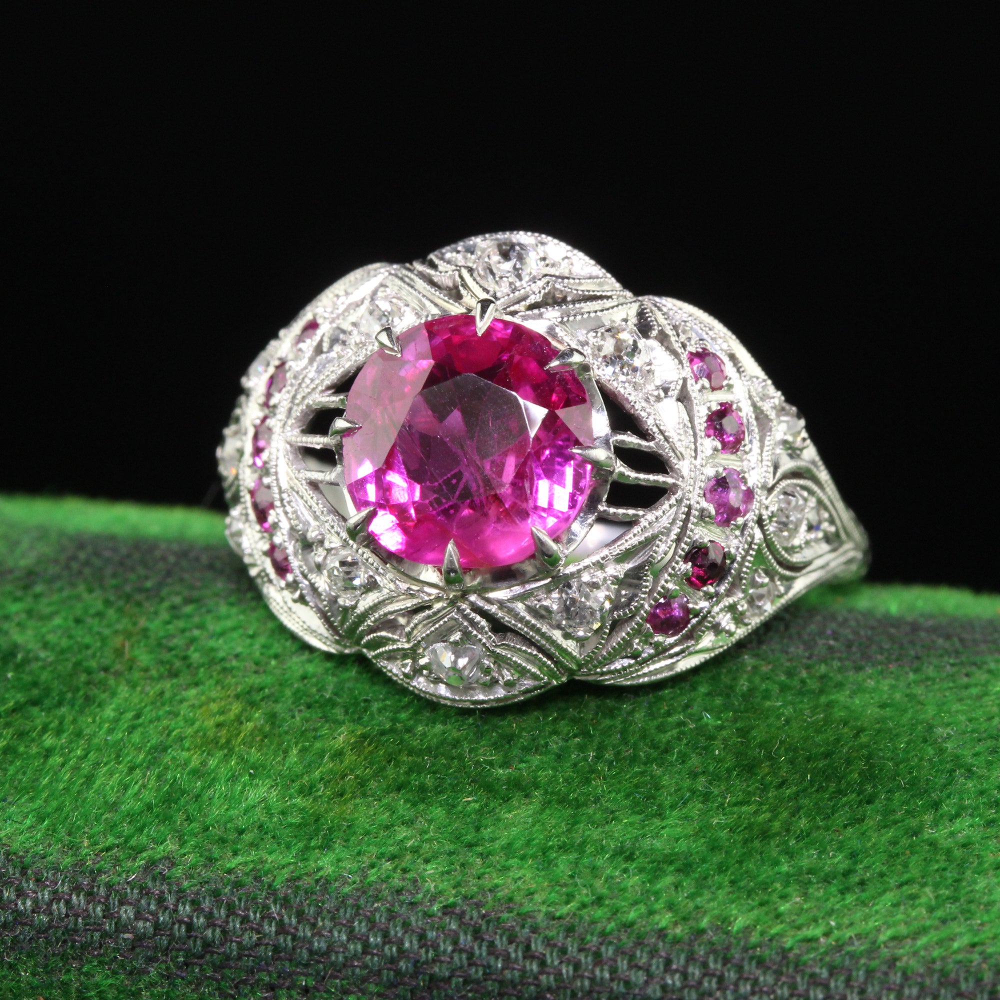 VINTAGE PINK LE hot SMITH MOON STARS RING TREE JEWELRY