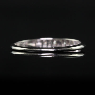 Antique Art Deco Platinum Single Cut Diamond Wedding Band - Size 5