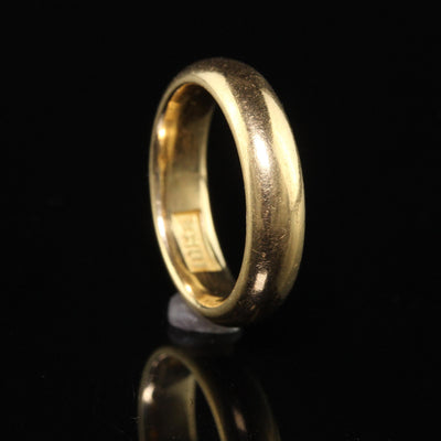 Antique Art Deco 18K Yellow Gold Classic Wide Wedding Band - Size 6