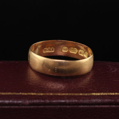 Antique Art Deco English 18K Yellow Gold Classic Wedding Band - Size 6 1/4