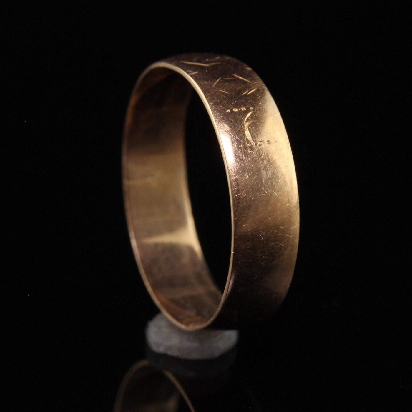 Antique Art Deco English 18K Yellow Gold Classic Wedding Band - Size 6 1/4