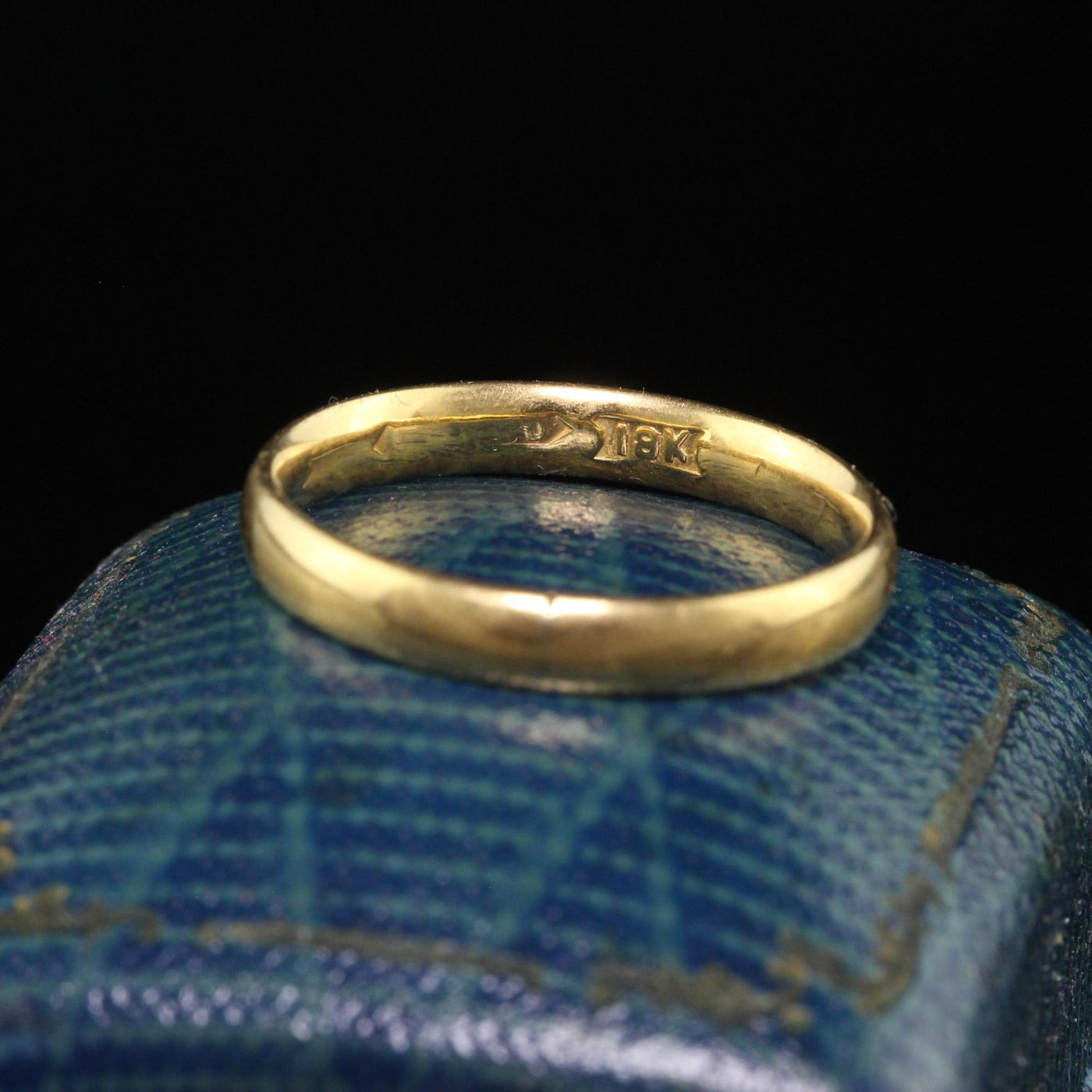 Antique Art Deco 18K Yellow Gold Classic Wedding Band - Size 8