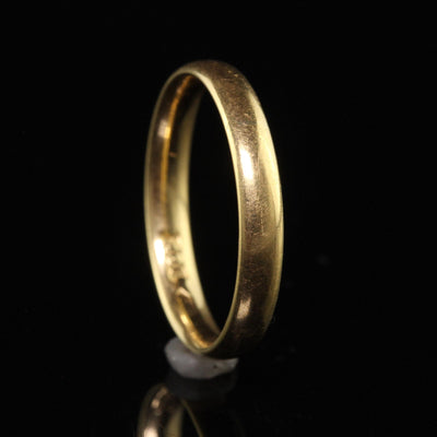 Antique Art Deco 18K Yellow Gold Classic Wedding Band - Size 8