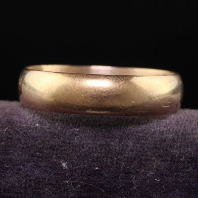 Antique Art Deco 16K Rose Gold Wide Wedding Band - Size 13 1/2