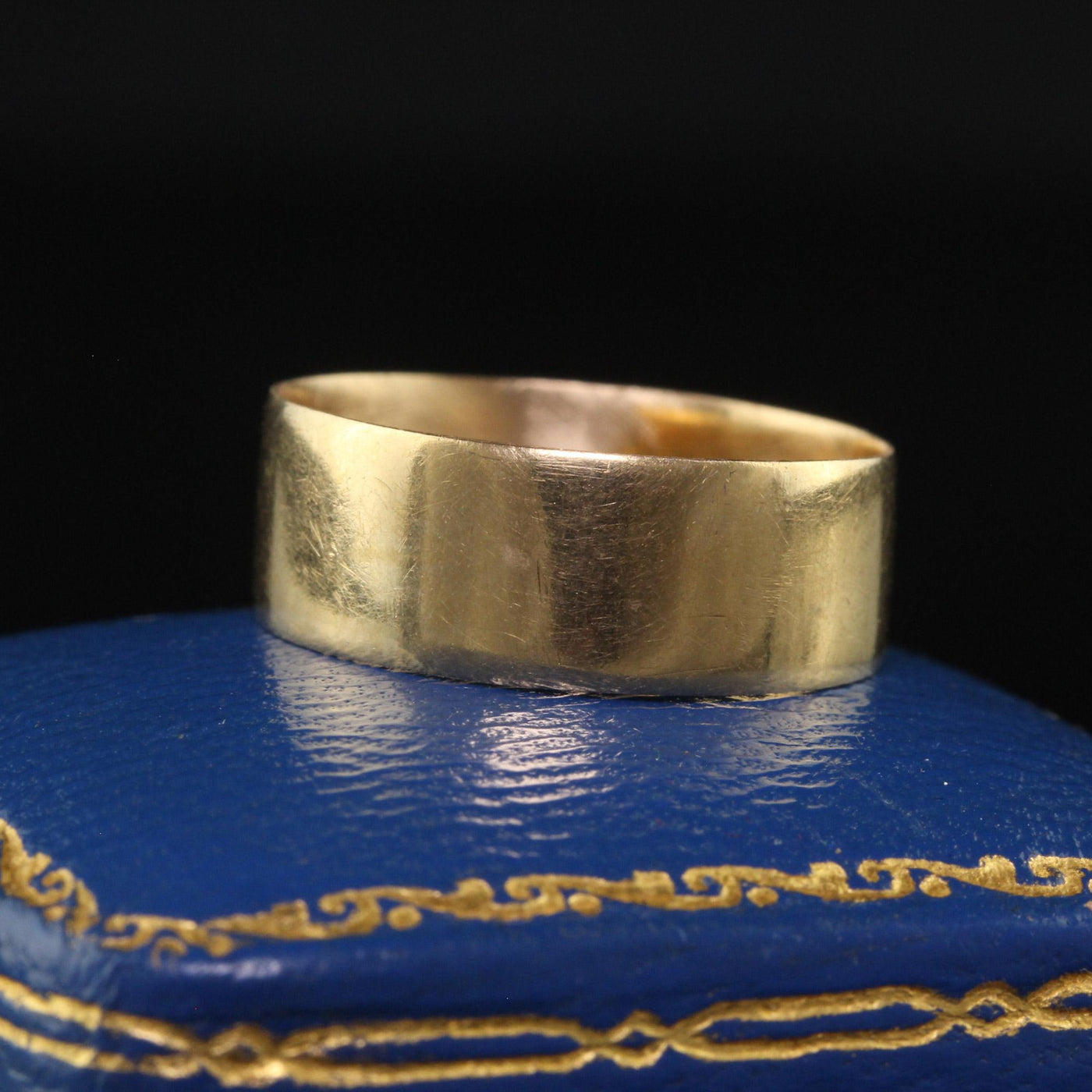 Antique Victorian 14K Yellow Gold Classic Wide Wedding Band - Size 5 3/4