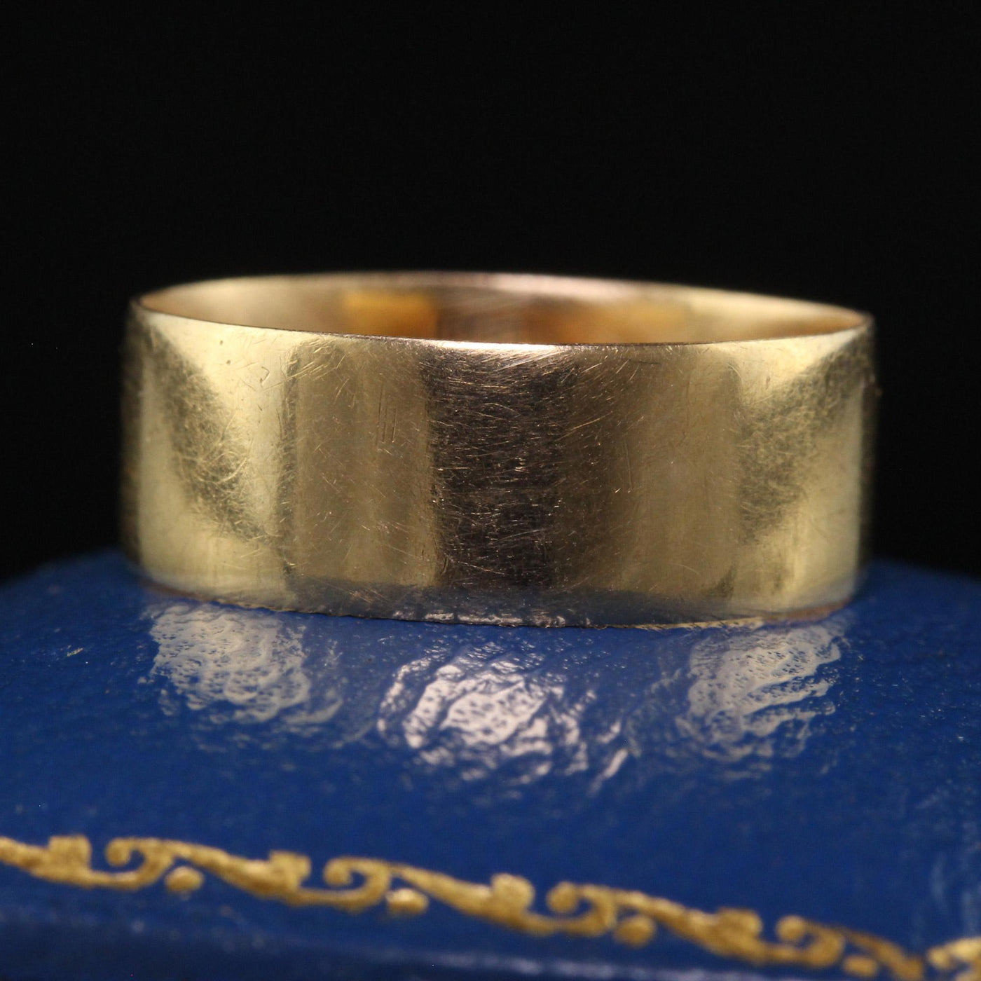 Antique Victorian 14K Yellow Gold Classic Wide Wedding Band - Size 5 3/4