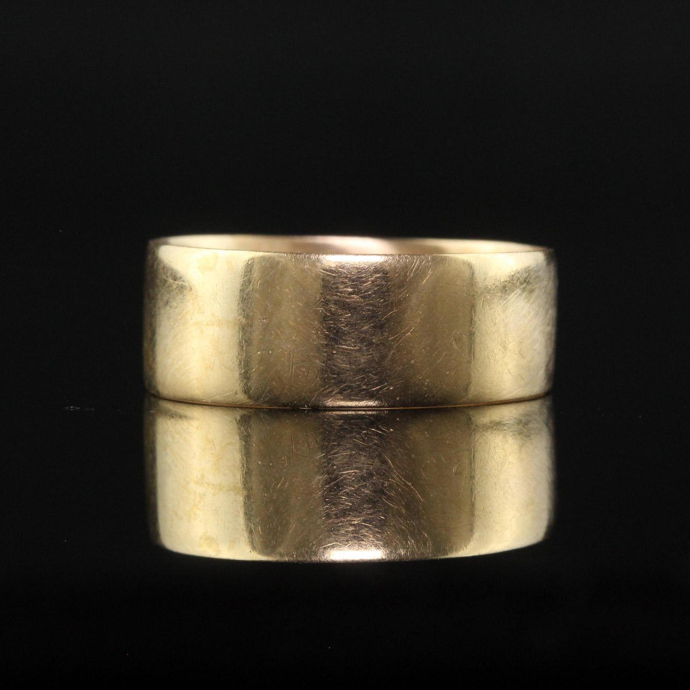 Antique Victorian 14K Yellow Gold Classic Wide Wedding Band - Size 5 3/4