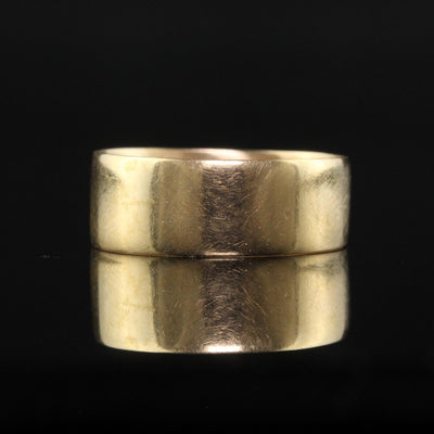 Antique Victorian 14K Yellow Gold Classic Wide Wedding Band - Size 5 3/4