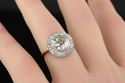 Antique Edwardian 18K Gold Platinum Old Euro Diamond Engagement Ring - GIA