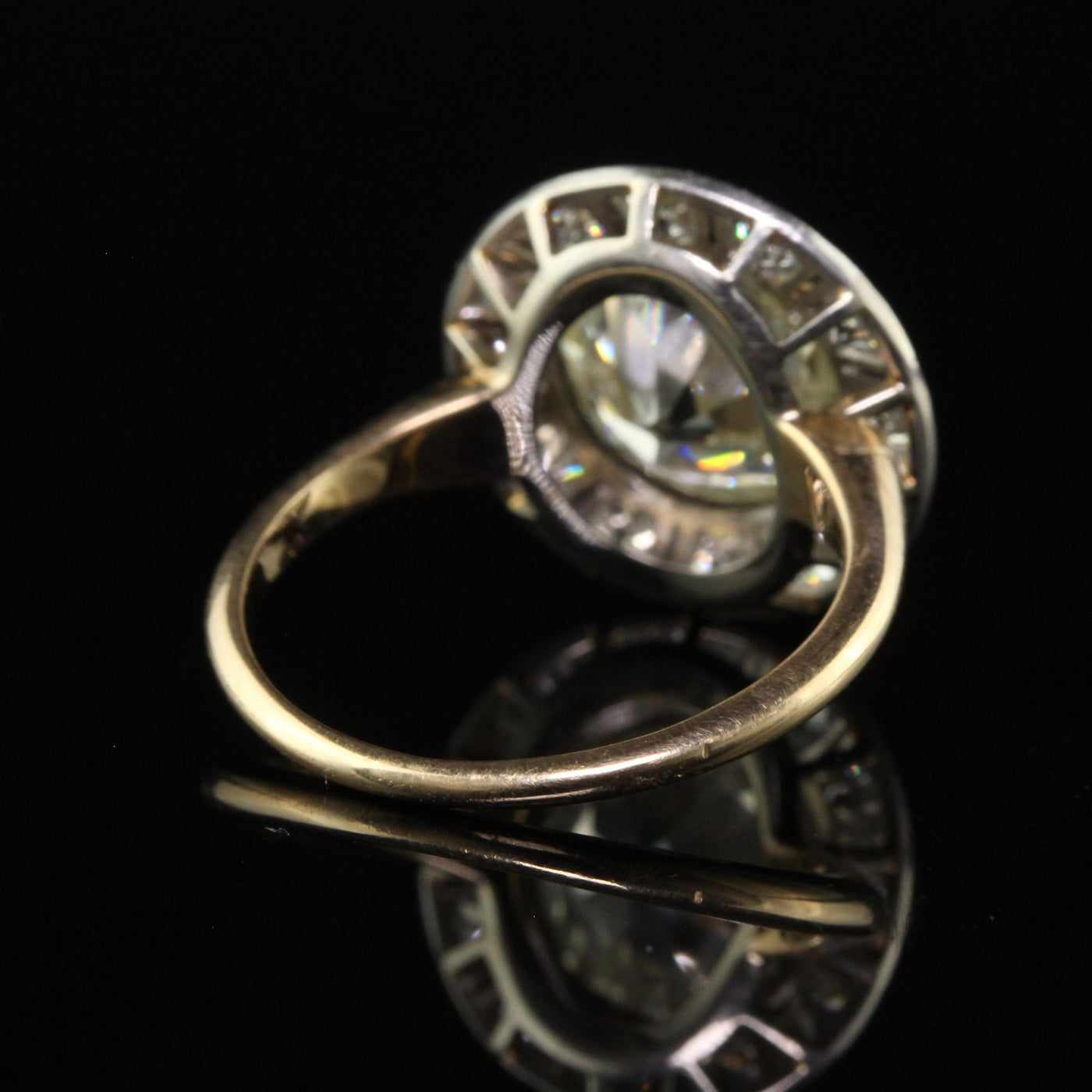 Antique Edwardian 18K Gold Platinum Old Euro Diamond Engagement Ring - GIA