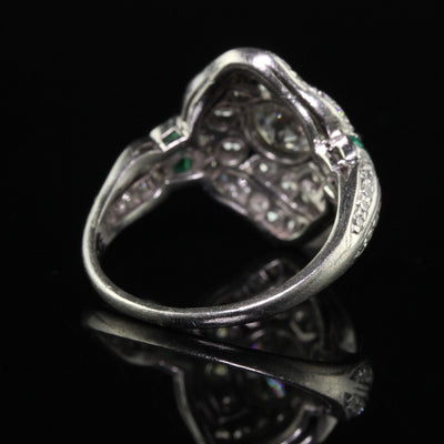 Antique Edwardian J.E. Caldwell Platinum Old Euro Diamond Engagement Ring