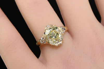 Antique Victorian 18K Yellow Gold Old Mine Diamond Engagement Ring - GIA