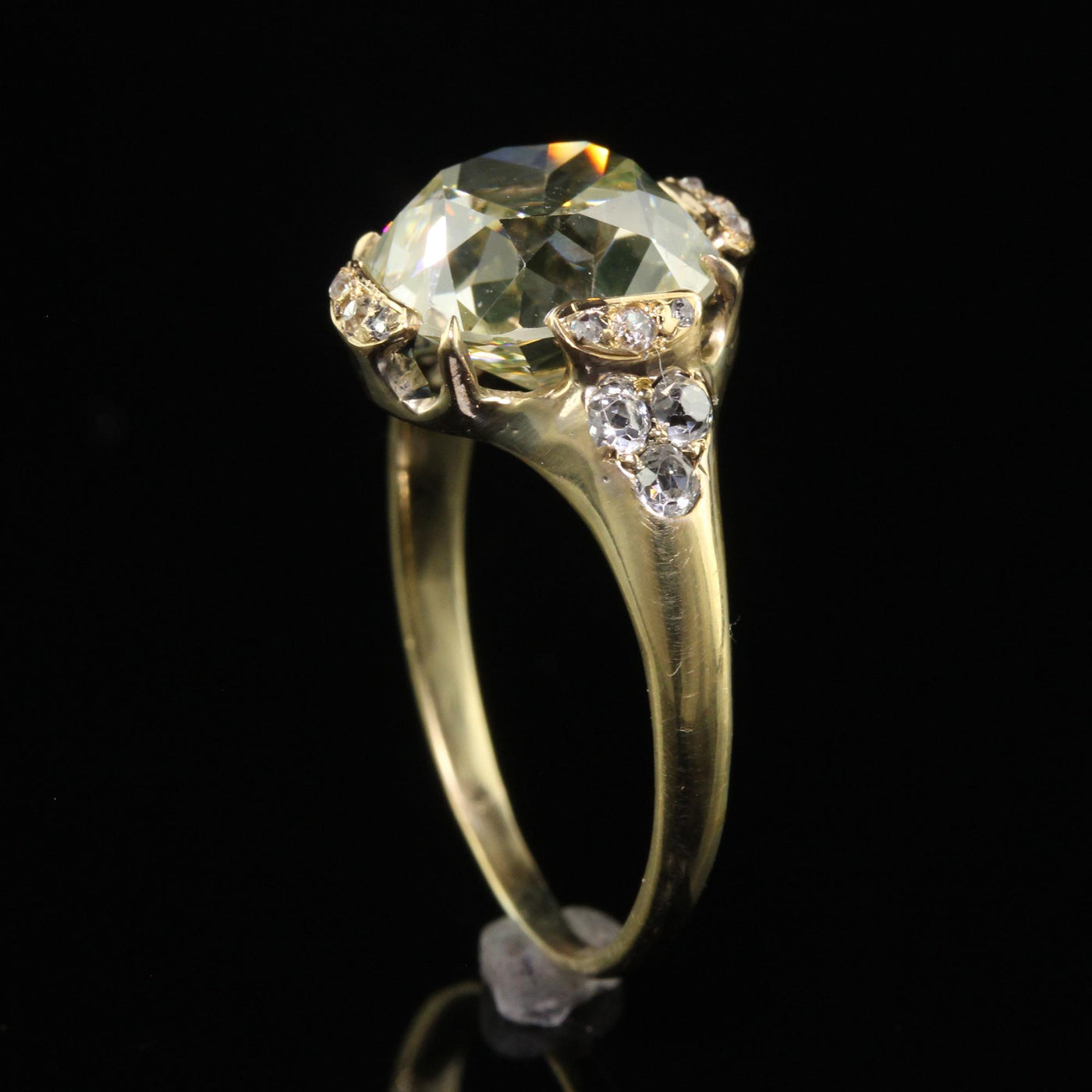 Antique Victorian 18K Yellow Gold Old Mine Diamond Engagement Ring - GIA