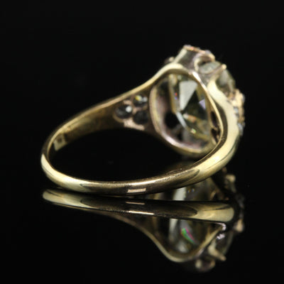 Antique Victorian 18K Yellow Gold Old Mine Diamond Engagement Ring - GIA