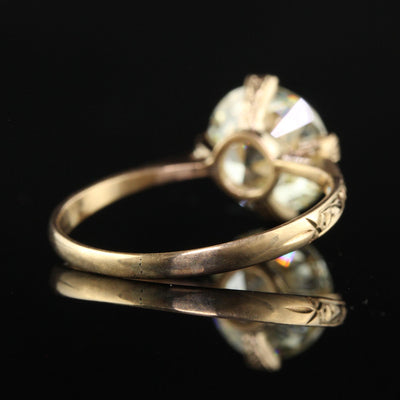 Antique Art Deco 14K Yellow Gold Old European Cut Diamond Engagement Ring - GIA