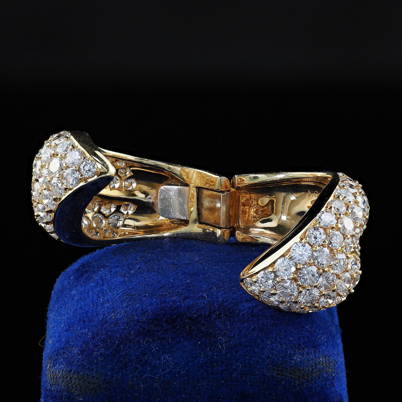 Vintage Estate 18K Yellow Gold Diamond Double Wrap Cocktail Ring