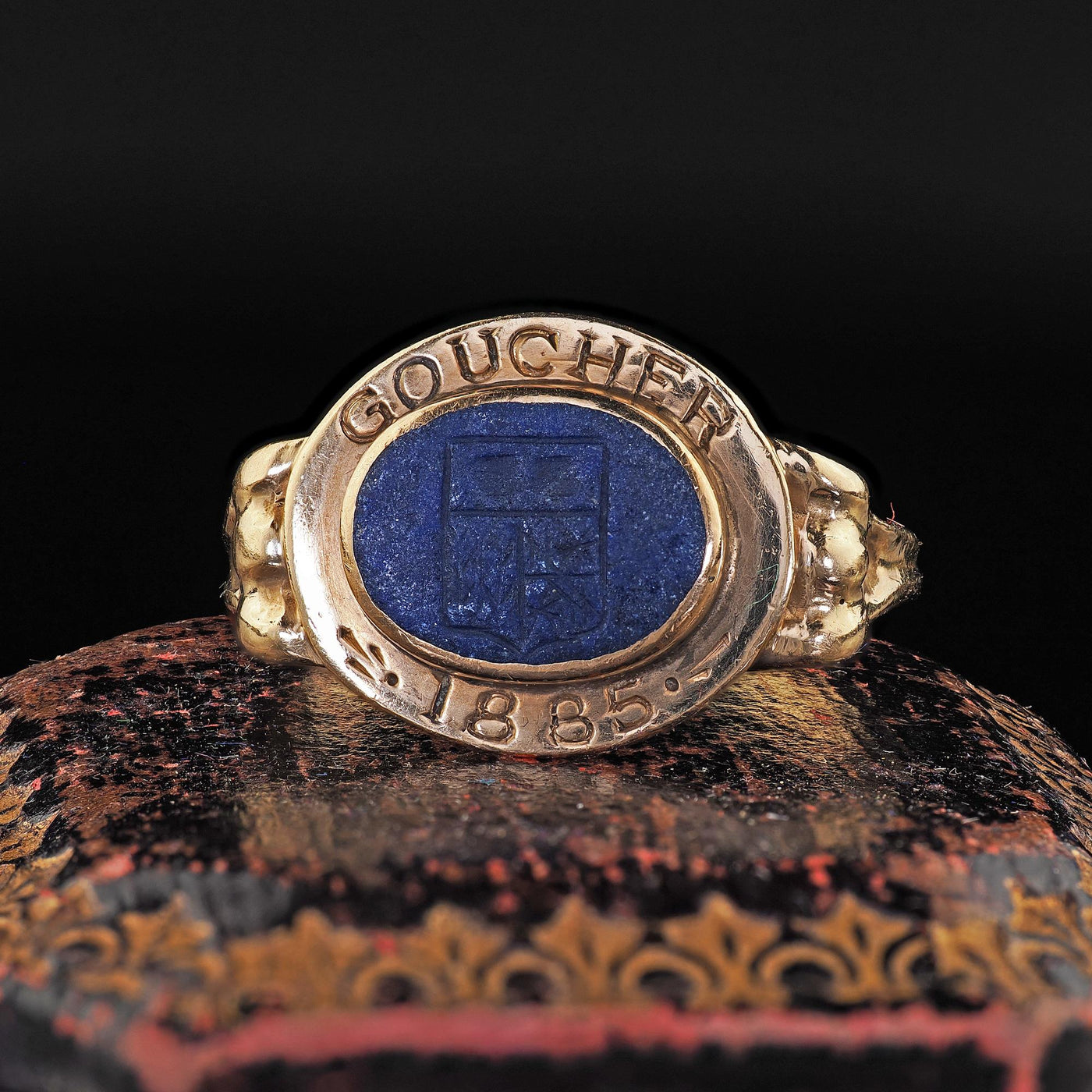 Antique Victorian 14K Yellow Gold Goucher College Engraved Class Ring