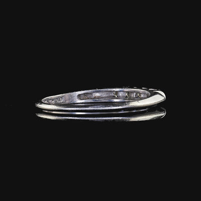 Antique Art Deco Platinum Single Cut Diamond Wedding Band - Size 7 1/4