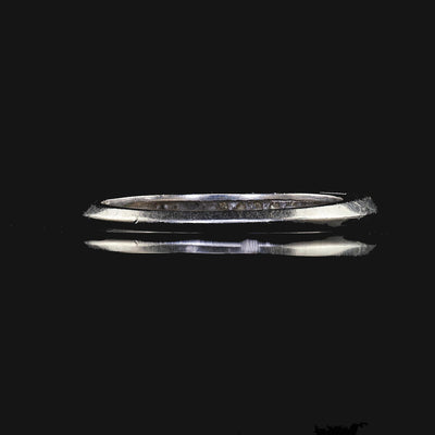 Vintage Retro Platinum Single Cut Diamond Engraved Wedding Band - Size 6 1/4