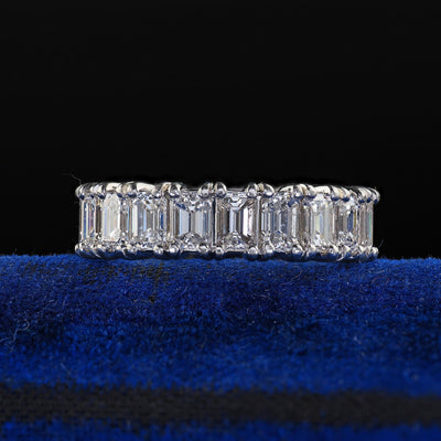 Vintage Estate Oscar Heyman Platinum Emerald Cut Diamond Eternity Band