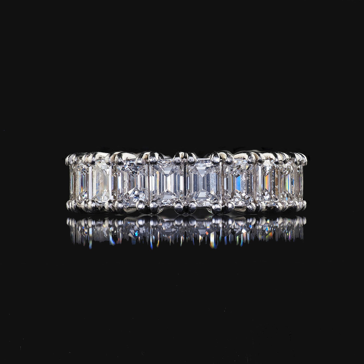 Vintage Estate Oscar Heyman Platinum Emerald Cut Diamond Eternity Band