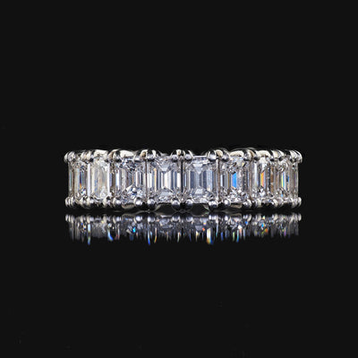 Vintage Estate Oscar Heyman Platinum Emerald Cut Diamond Eternity Band