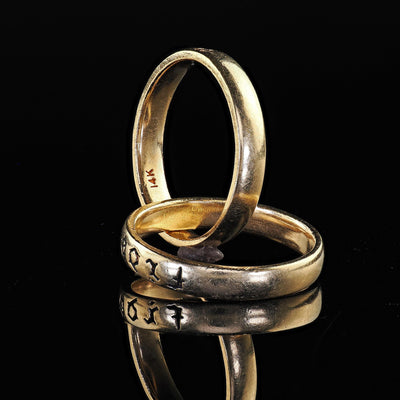 Vintage Estate 14K Yellow Gold Amore Fide Intertwined Band Rolling Ring