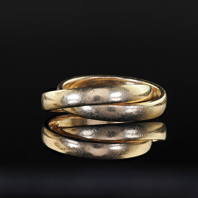 Vintage Estate 14K Yellow Gold Amore Fide Intertwined Band Rolling Ring
