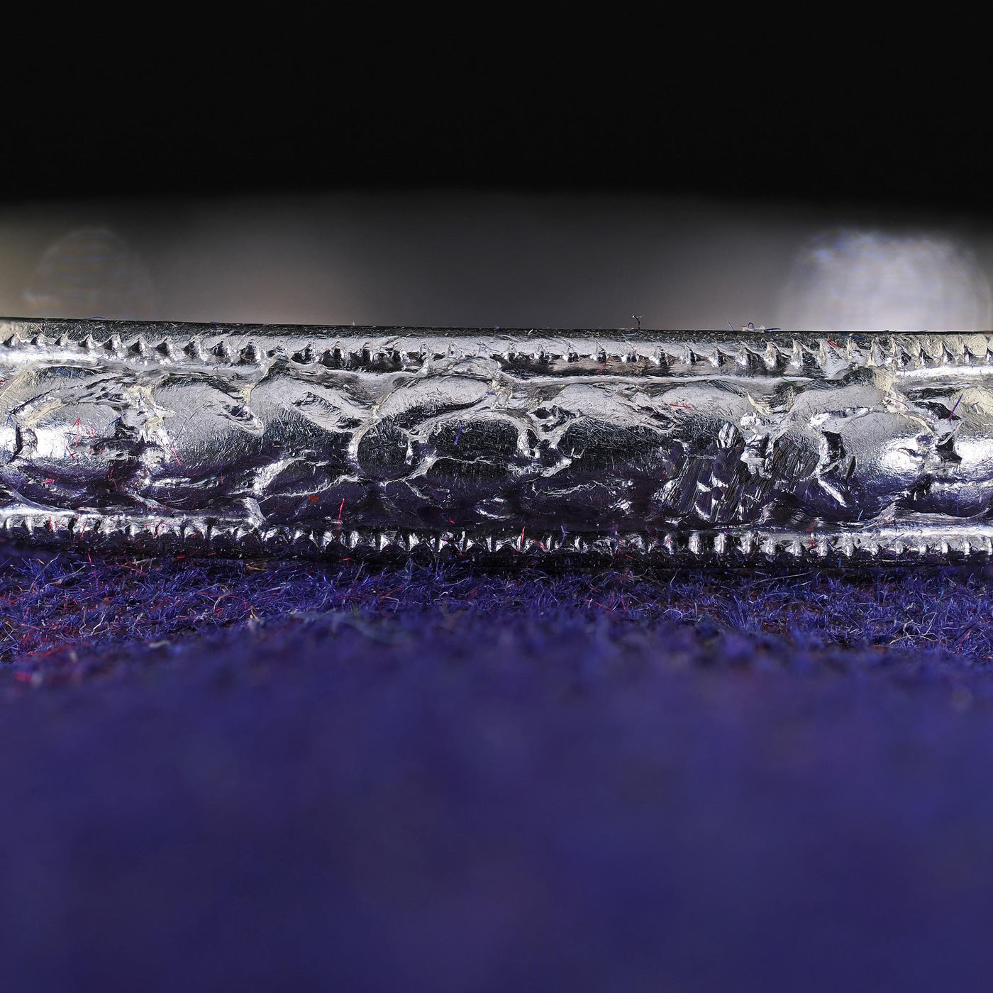 Antique Art Deco Platinum Blossom Engraved Wedding Band - Size 6 1/4